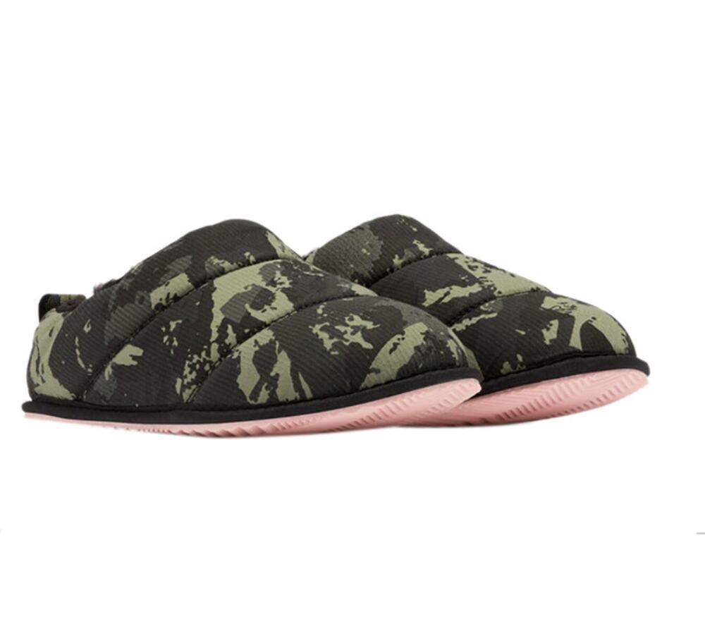 Sorel Bodega Run Camo Slippers Women’s 7 Faux Fur Lined Mule NWOB Cozy